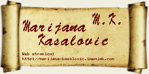 Marijana Kasalović vizit kartica